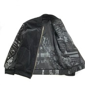 【bomber31】M sizeリバーシブル中綿ボンバー Velour × leather original print BOMBER JACKET