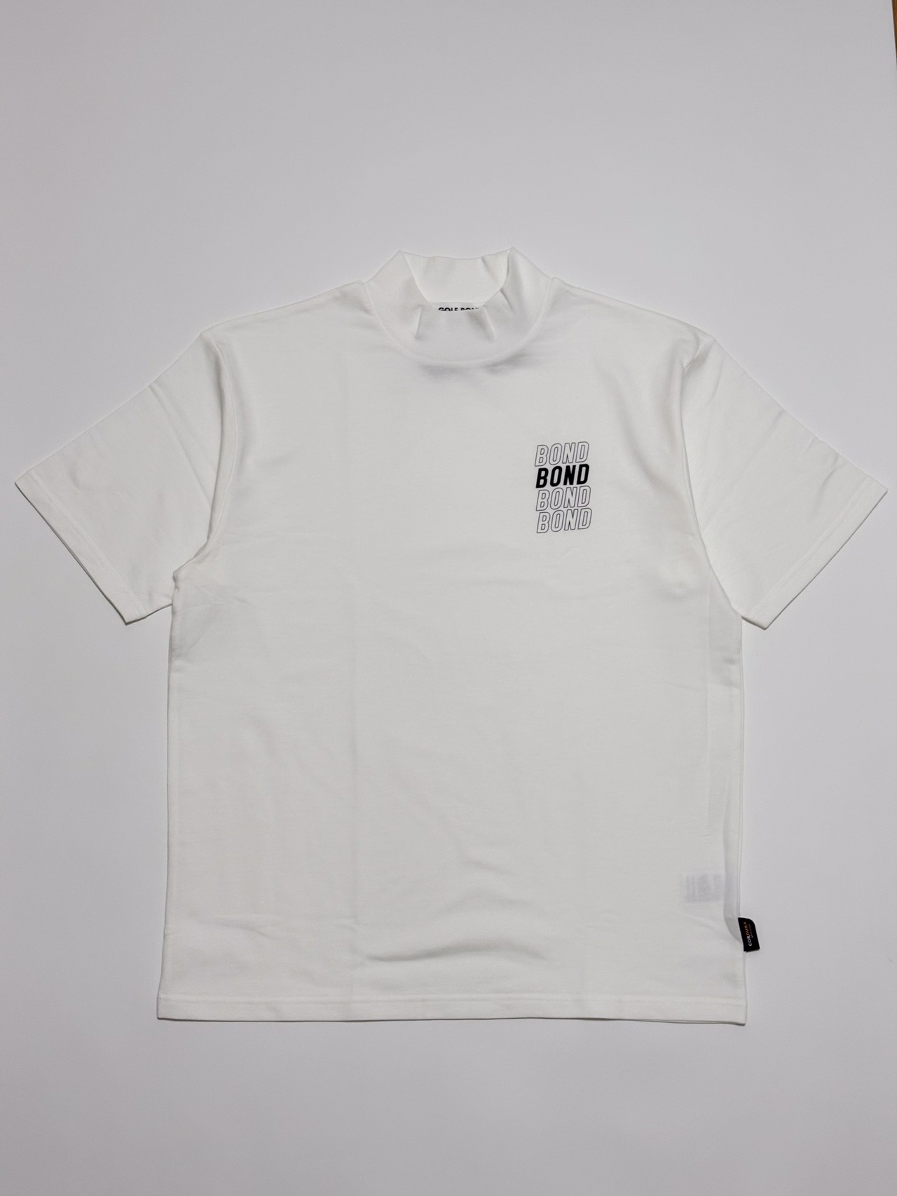 FOUR LINE MOCK NECK WHITE