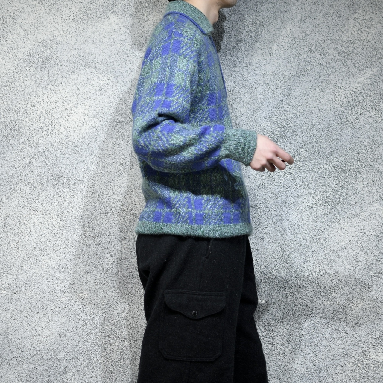 mohair blend design knit polo