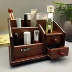 文房具収納 小物収納棚 木製 引き出し付 多機能 デスクオーガナイザー レトロ おしゃれ ヴィンテージ 北欧