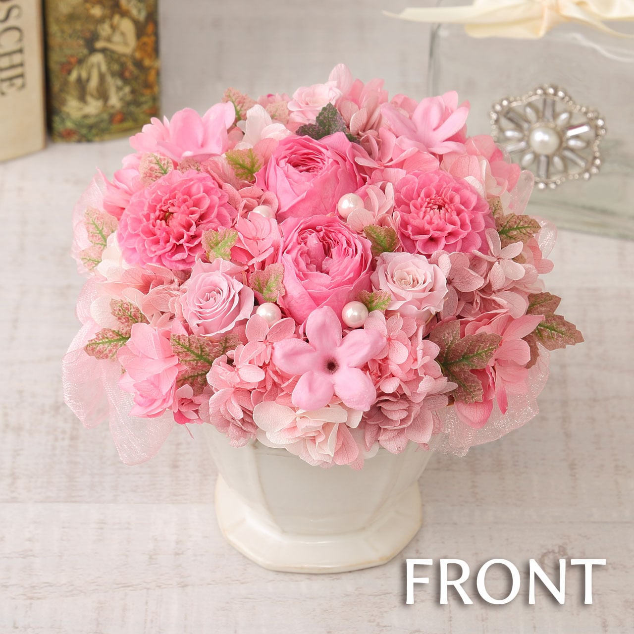 【笑顔あふれる大きなキャンバスアレンジ】【新品】ハンドメイド　プリザーブドローズ 笑顔あふれる大きなキャンバスアレンジ】【新品】ハンドメイド