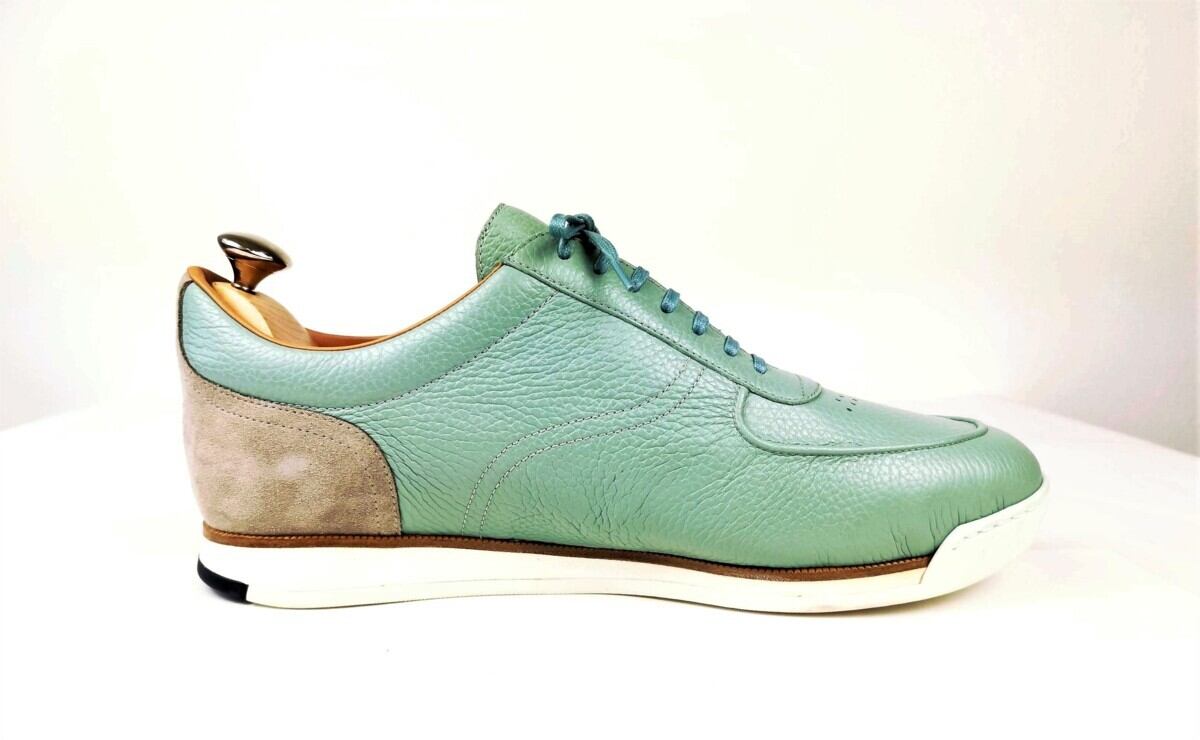 ジョンロブ ポース PORTH エメラルドグリーン&グレー サイズ8