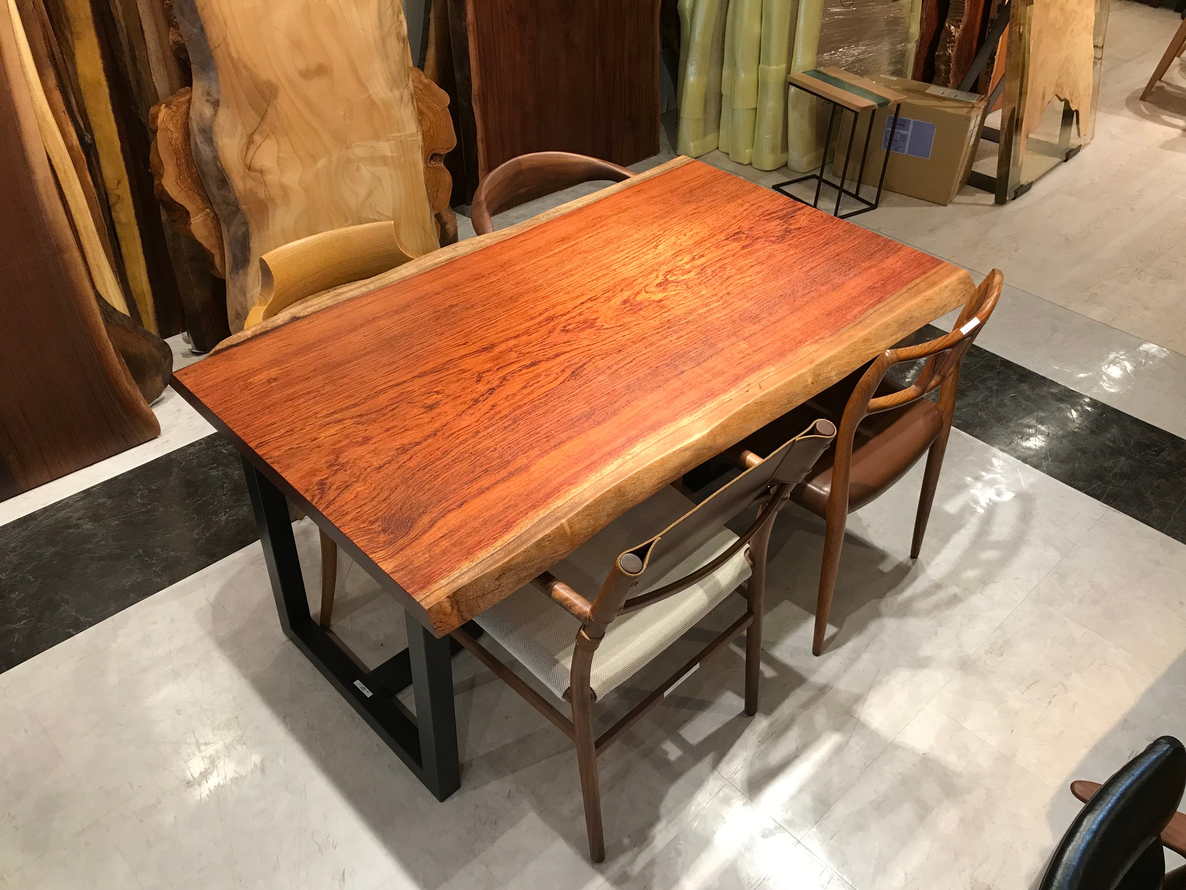 ブビンガ_1450×830×43_横浜元町店_テーブル天板/一枚板 262690 t001
