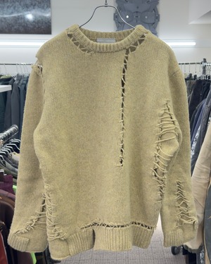 2000s MIHARA YASUHIRO LACED UP BROKEN SWEATER