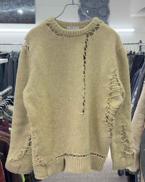 2000s MIHARA YASUHIRO LACED UP BROKEN SWEATER