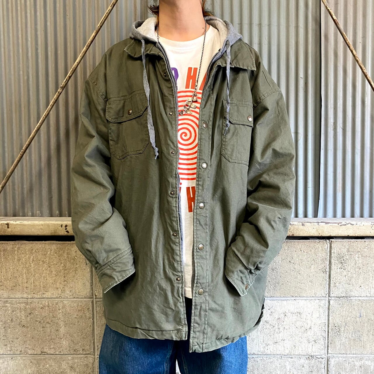 ビッグサイズ Dickies ディッキーズ ダック地 フード付き フェイク  