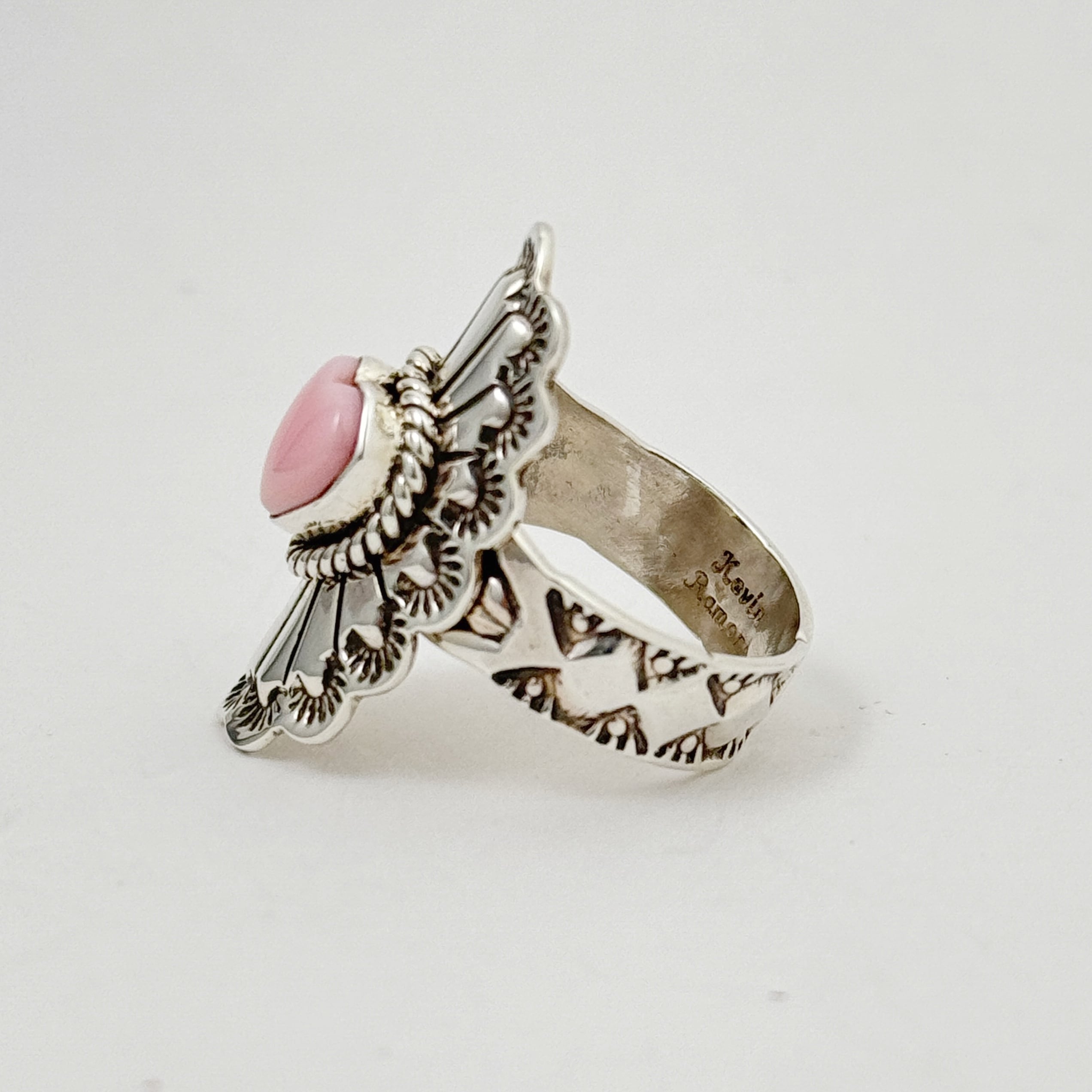 ナバホ ハート リング コンクシェル シルバー インディアン ジュエリー Indian Jewelry】ナバホ フリーサイズ リング 指輪 ハート