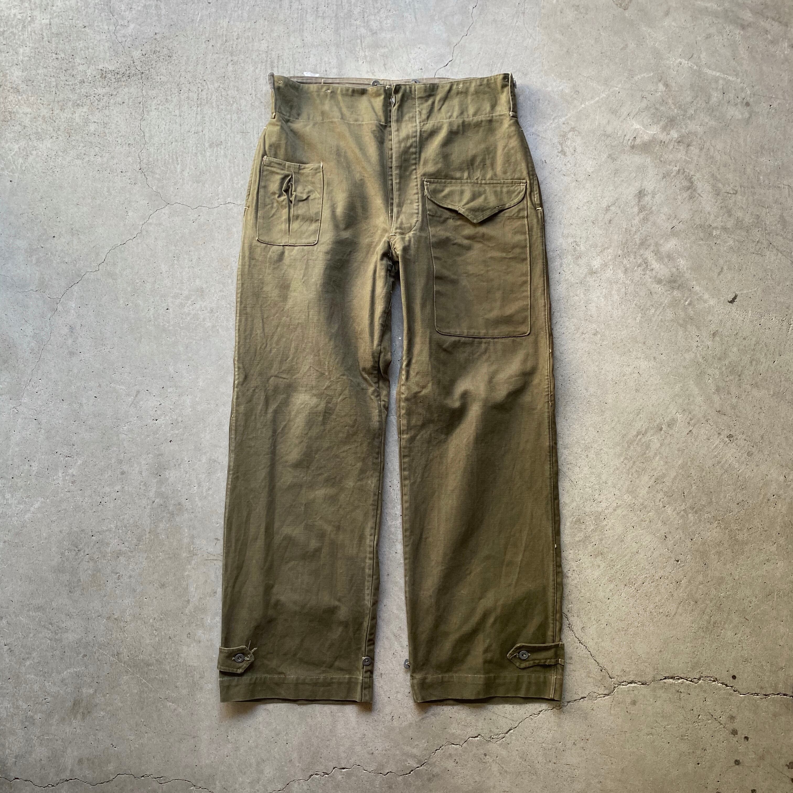 40年代 ビンテージ フランス軍 M44 ユーロ ミリタリーフィールドパンツ 