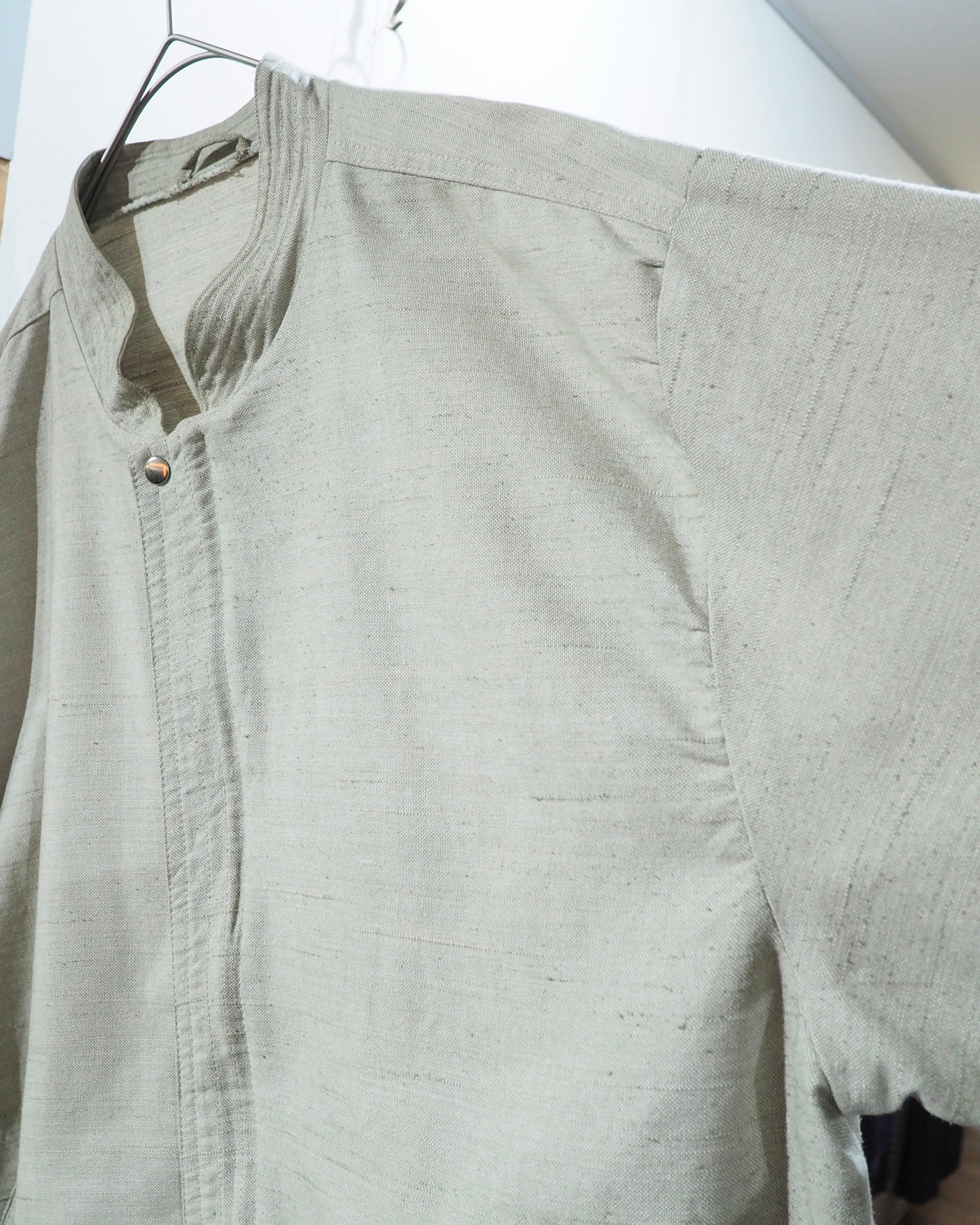 ” 無垢 ” Ecru White Color vintage Over silhouette No collar jacket