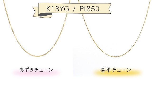 【K18 or PT850】チェーン　小豆　or　喜平　45cm