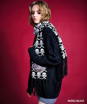 ギャザーロゴバックプリントニットTOPS (BLACK) CQ-47100