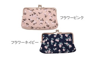 がま口 財布 角型 (フラワーネイビー) 小銭入れ レトロ 工房 手作り 日本製 エコパッケージ MX-0035-290