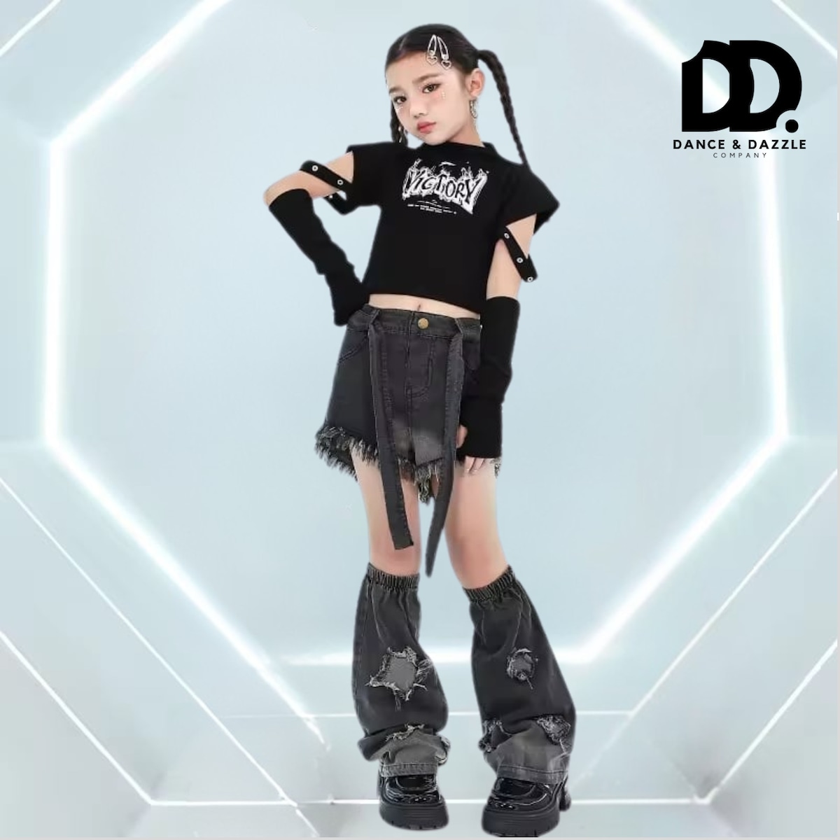 韓国 上下セット デニム トップス ショートパンツ レッグカバー 3c7b7ea1331793e107edee4a64364a