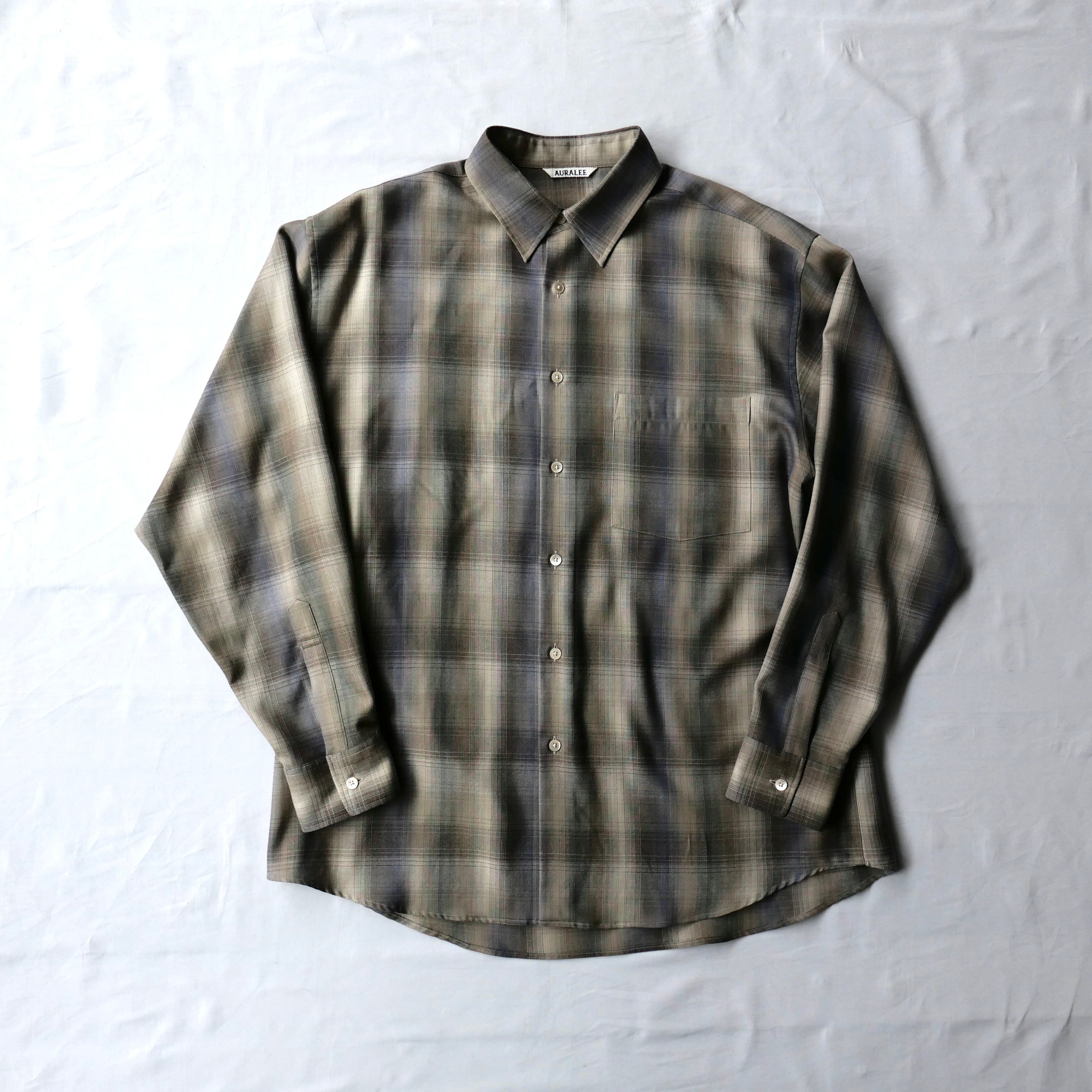 【AURALEE】25AW チェックシャツ　サイズ３ AURALEE 25AW LIGHT WOOL CHECK SHIRT | safarionline