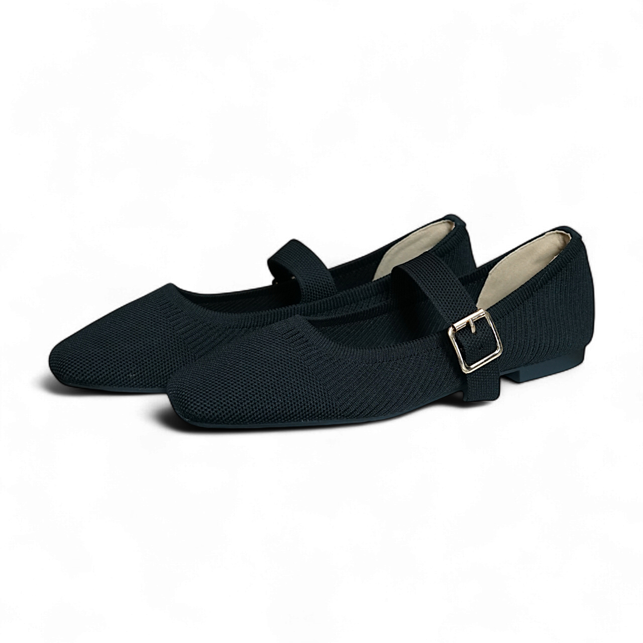 ニットストラップパンプス ブラック Knit strap pumps Black 254-S-2