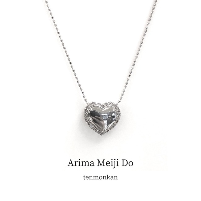 K10WG ハート型ネックレス　D:0.20ct