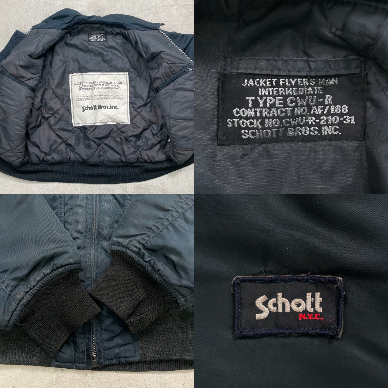 Schott ショット CWU-R ミリタリー フライトジャケット メンズM-L相当