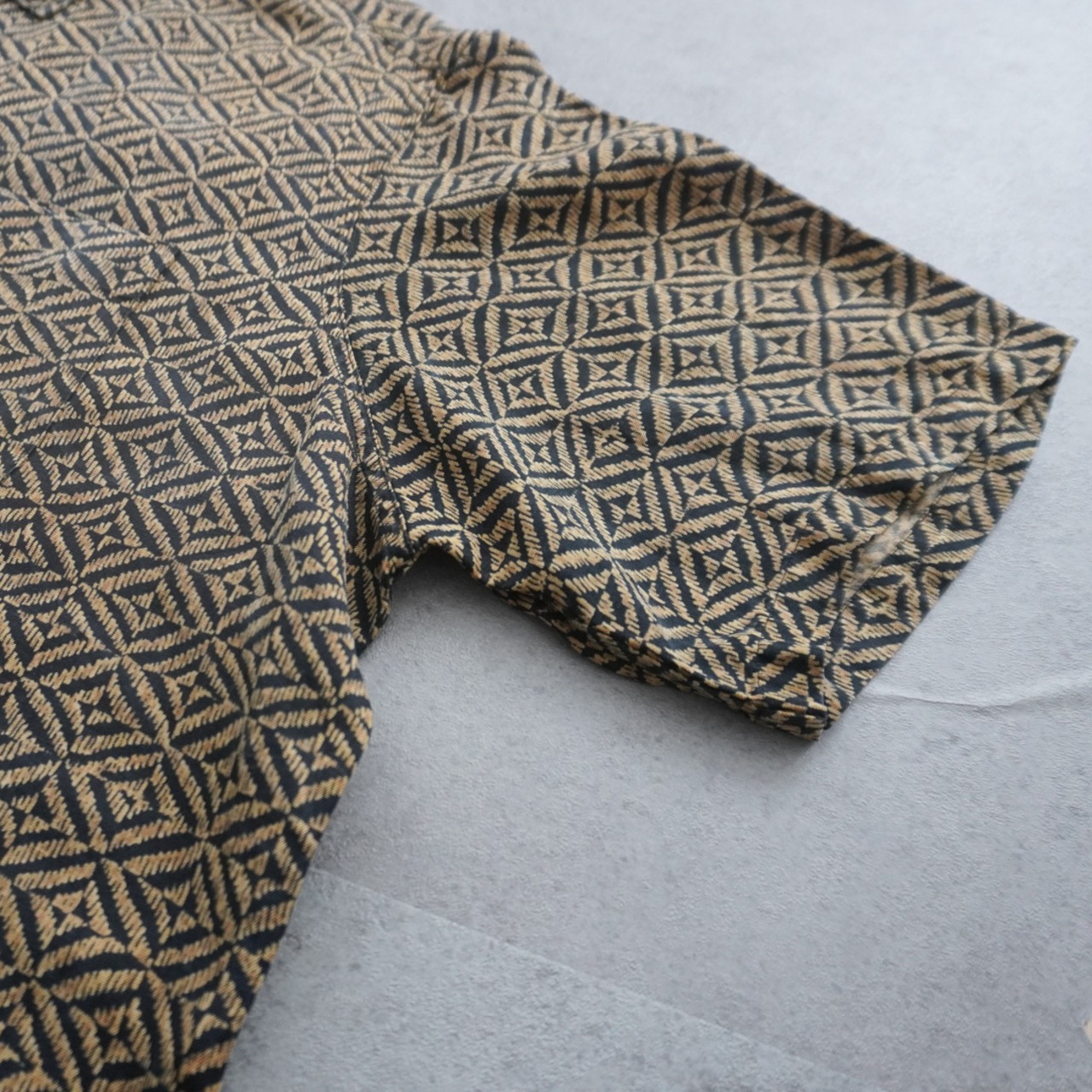 Polo by Ralph Lauren "BONNARD"  Silk Linen shirt geometric [XL] 古着 - 7