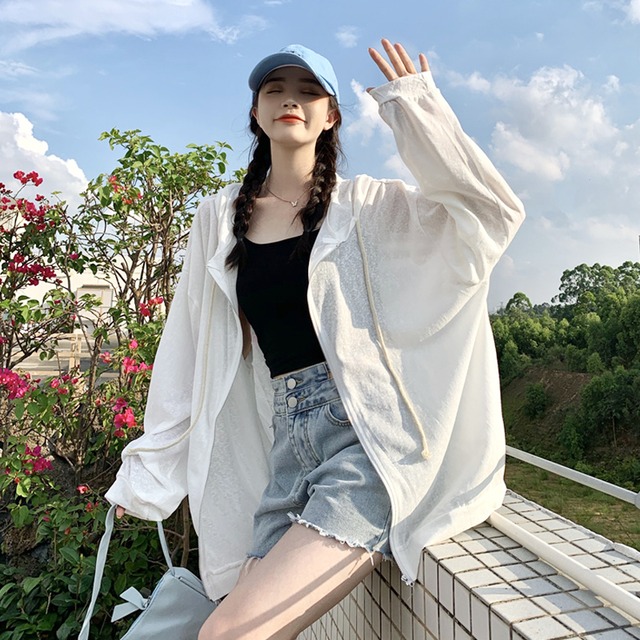 ホワイト薄手サマーカーディガンジャケット スタイル 夏物 スーパーモール67033361091