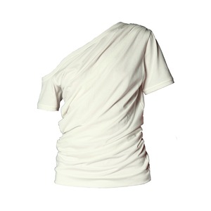 draped T-shirt -white