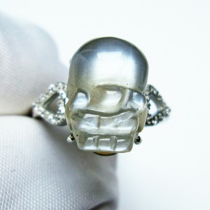 ムーンストーン 指輪 リング 貔貅（ひきゅう） 15号 一点物 メール便送料無料 [M便 1/20] 115-4408