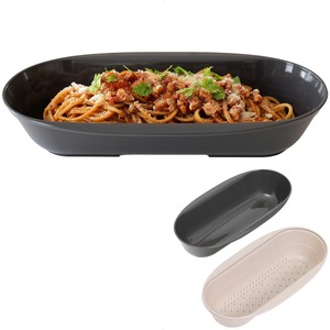 【努力特価】アストロ 日本製 電子レンジで調理 パスタボウル&ザル ブラウン レンジでパスタ お皿になる 調理器 パスタ 簡単 時短 調理用品 スチームパスタ 510-53