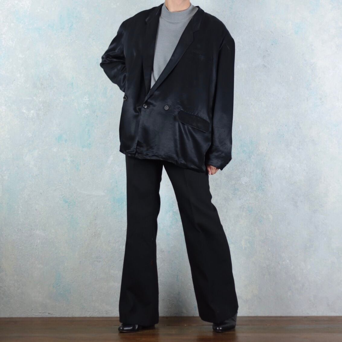 COMME des GARCONS HOMME PLUSブラックサテン オーバーシルエット