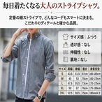 ストライプシャツ メンズ 長袖 ボタンダウン 襟付き スリム スマート 縦縞 カジュアル ビジネス ビジカジ 形態安定 シワになりにくい トップス シャツ ストライプ 春 秋 冬 無地 大きいサイズ シンプル おしゃれ 30代 40代 50代 ギフト　cw-a-6675