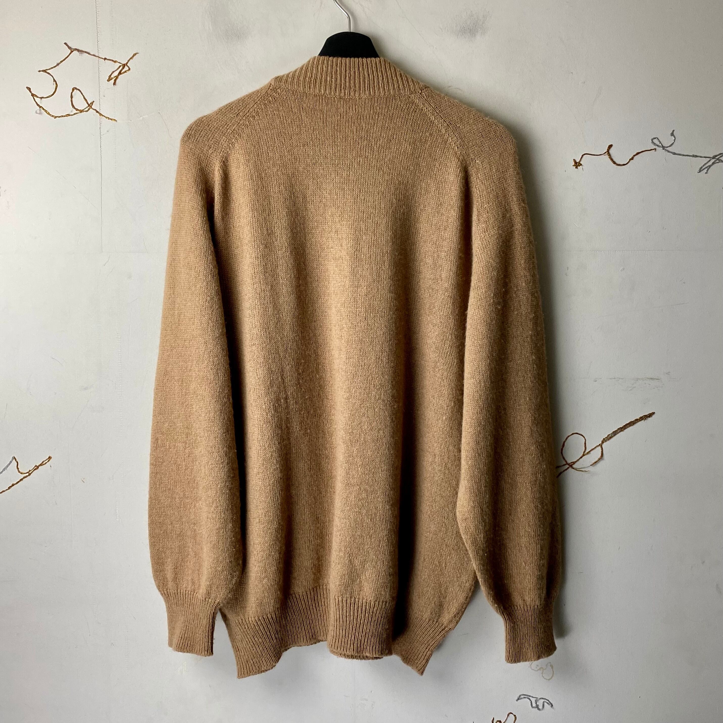 vintage HERMES leather switching camel knit sweater | NOIR ONLINE