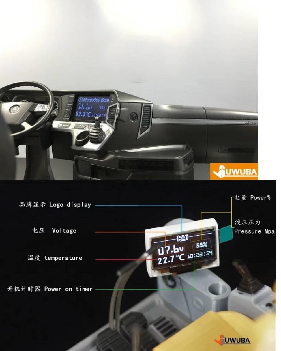 トラック 用B] RC 1/14 トラック ダッシュボードスクリーン LCD タミヤ