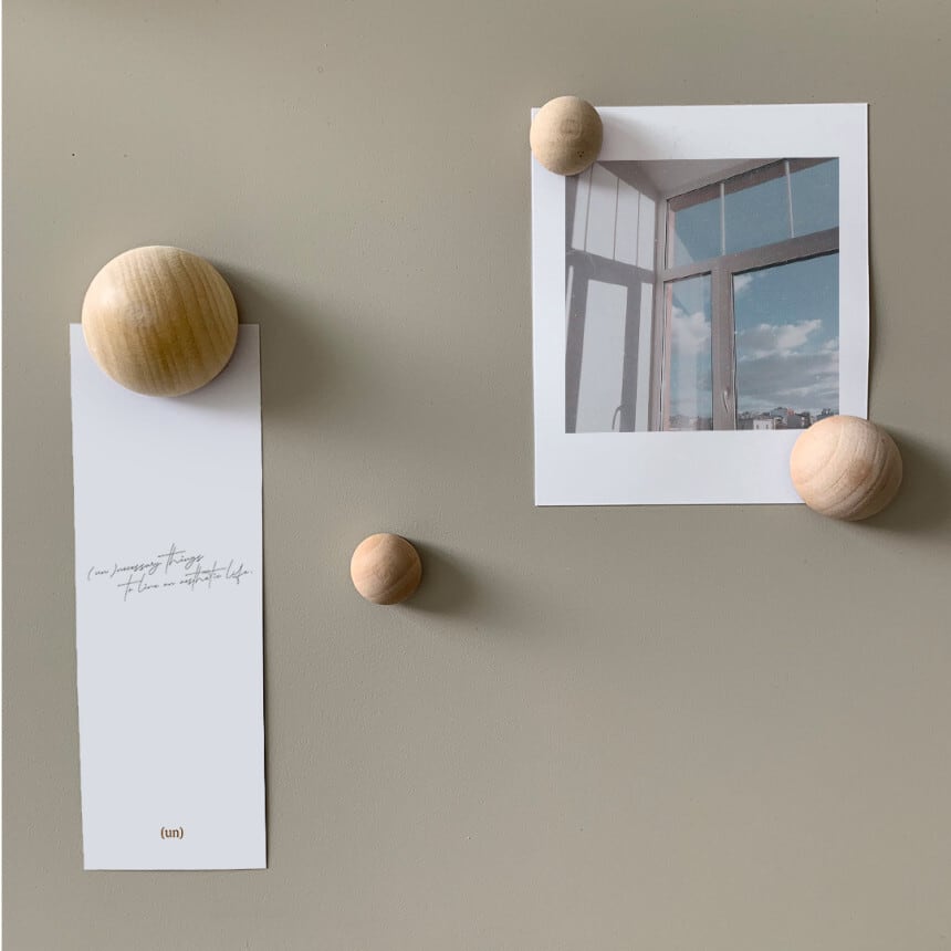 wood ball magnet 4pics set / ウッドボール マグネット セット 磁石