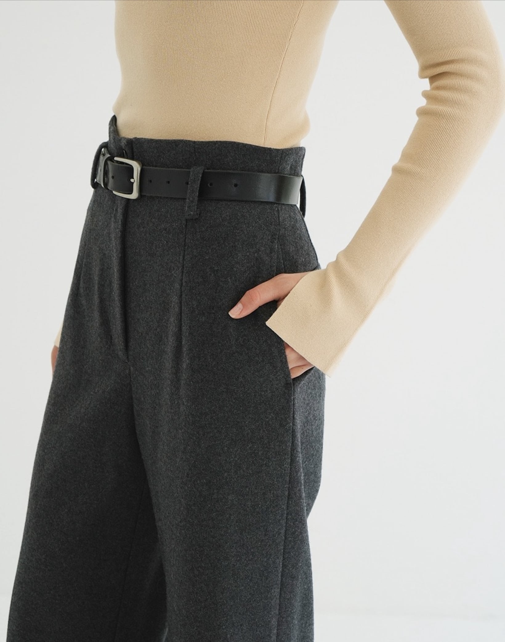 CLANE HIGH WAIST WIDE PANTS | FLICKA ASHIYA