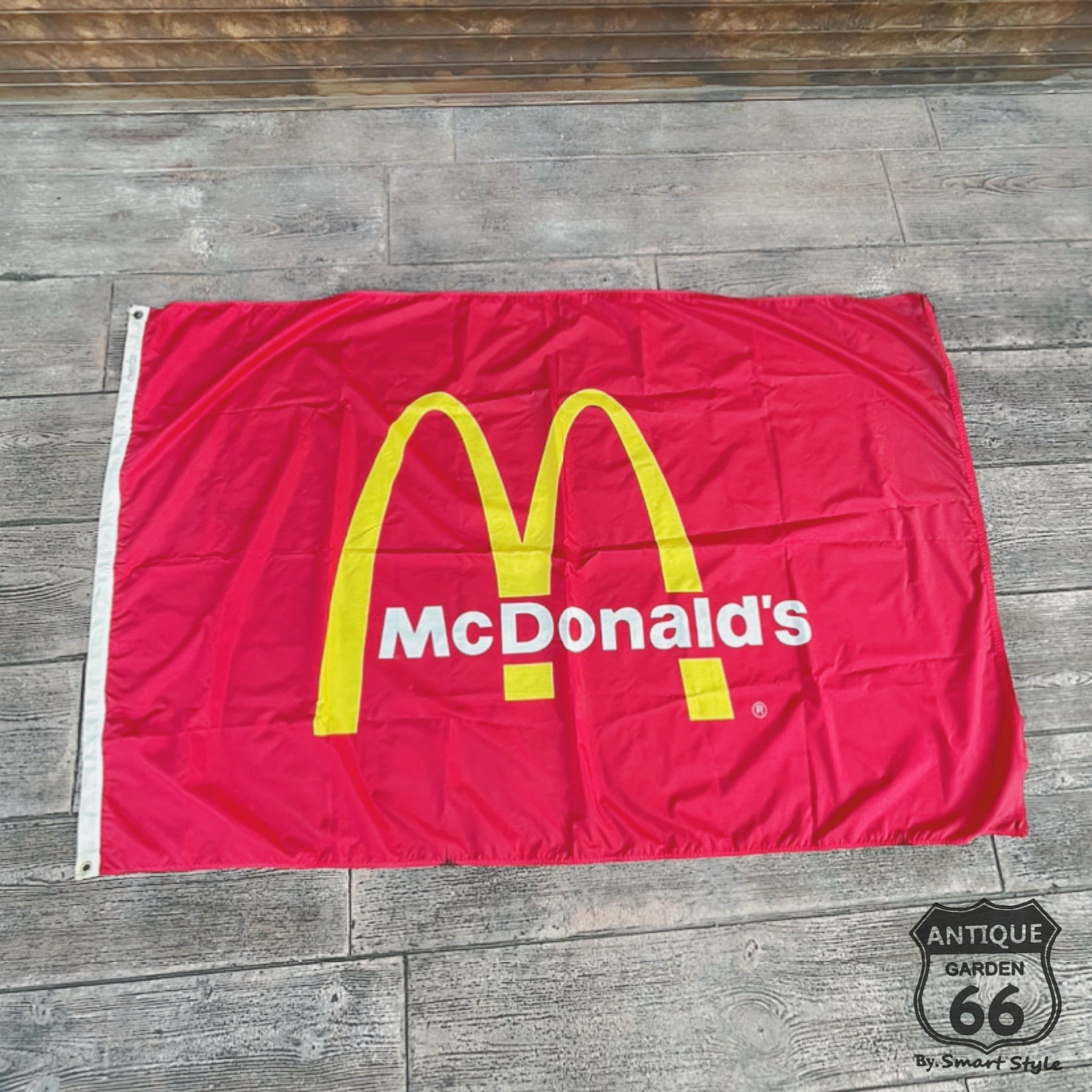 送料込】80' USA ヴィンテージ マクドナルド 旗 大型 バナー ナイロン