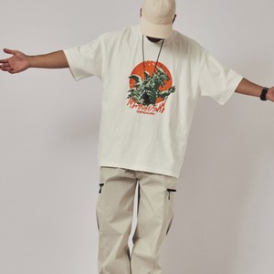 怪獣プリント オーバーサイズ Tシャツ  A1897