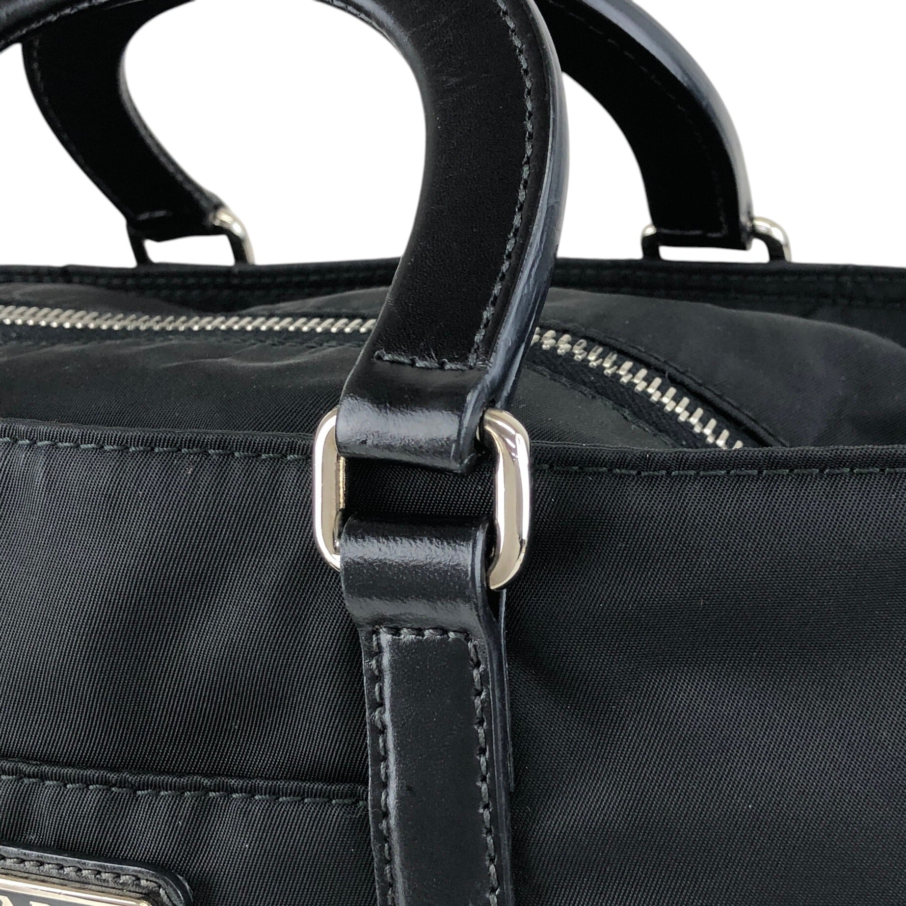 PRADA プラダ バッグ ブラック トライアングルロゴ レザー ナイロン
