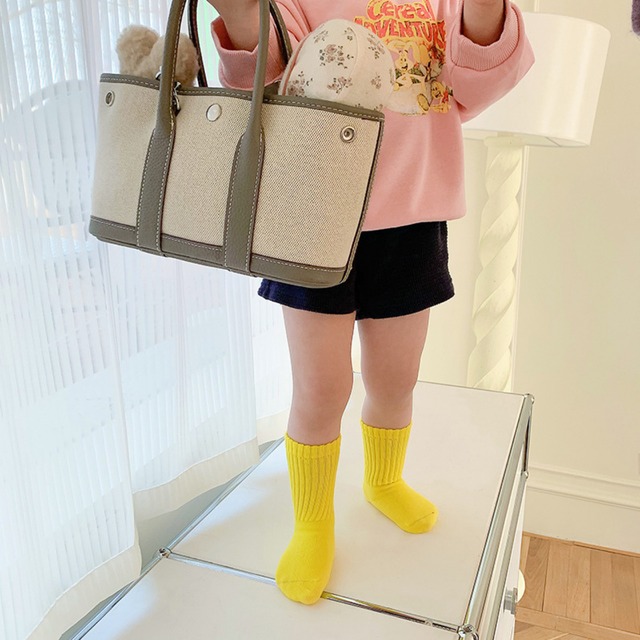 【即納】ビビッドカラー単色ソックス 全10色