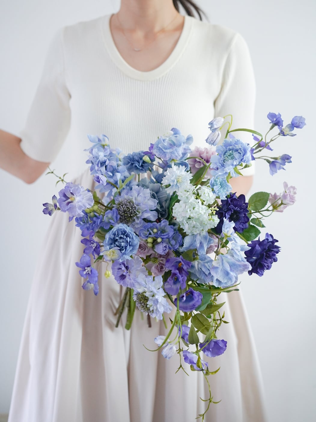 〈完成品販売ブーケ〉Blue artificial flower bouquet