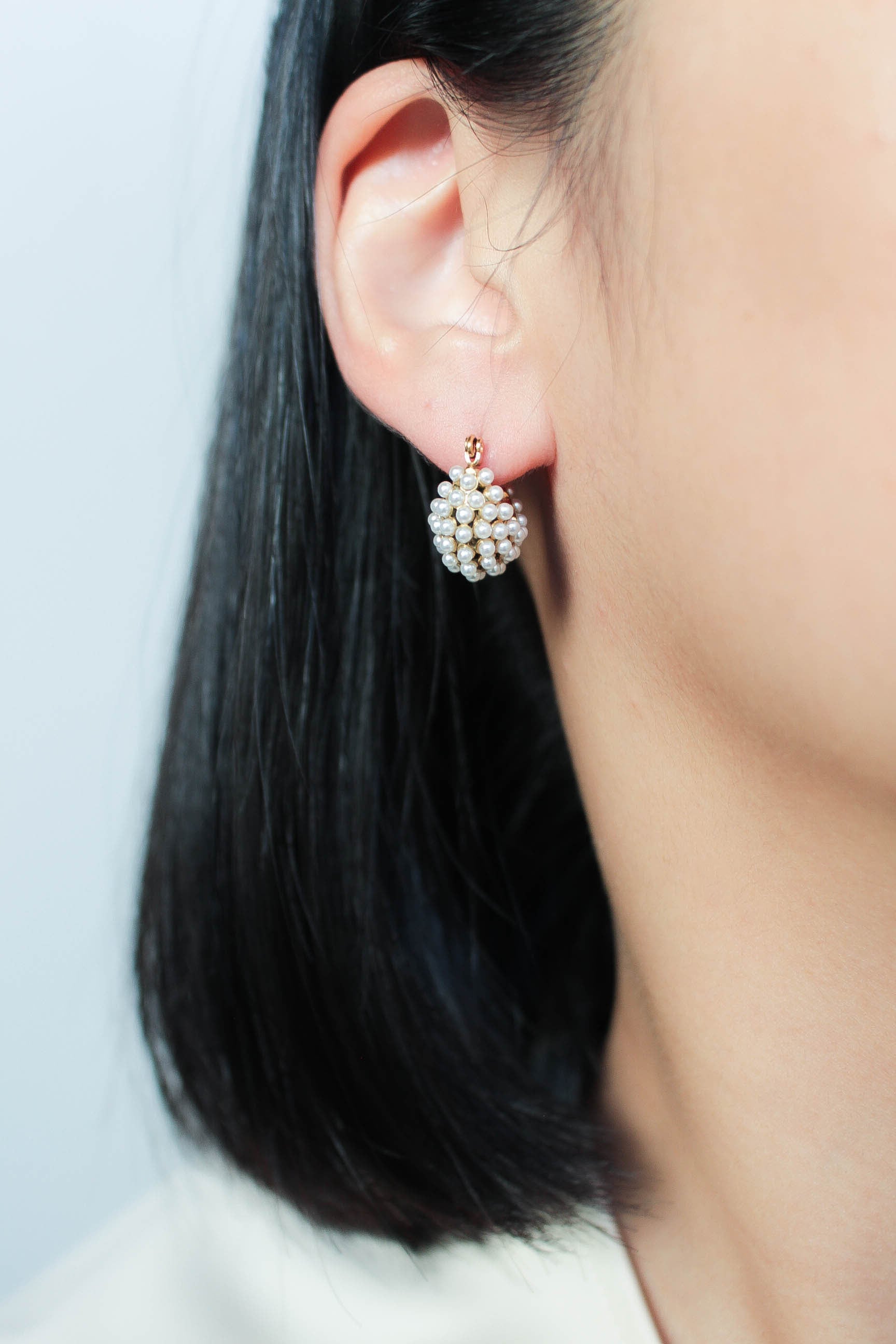 Bowl Pearl Hoop Pierce