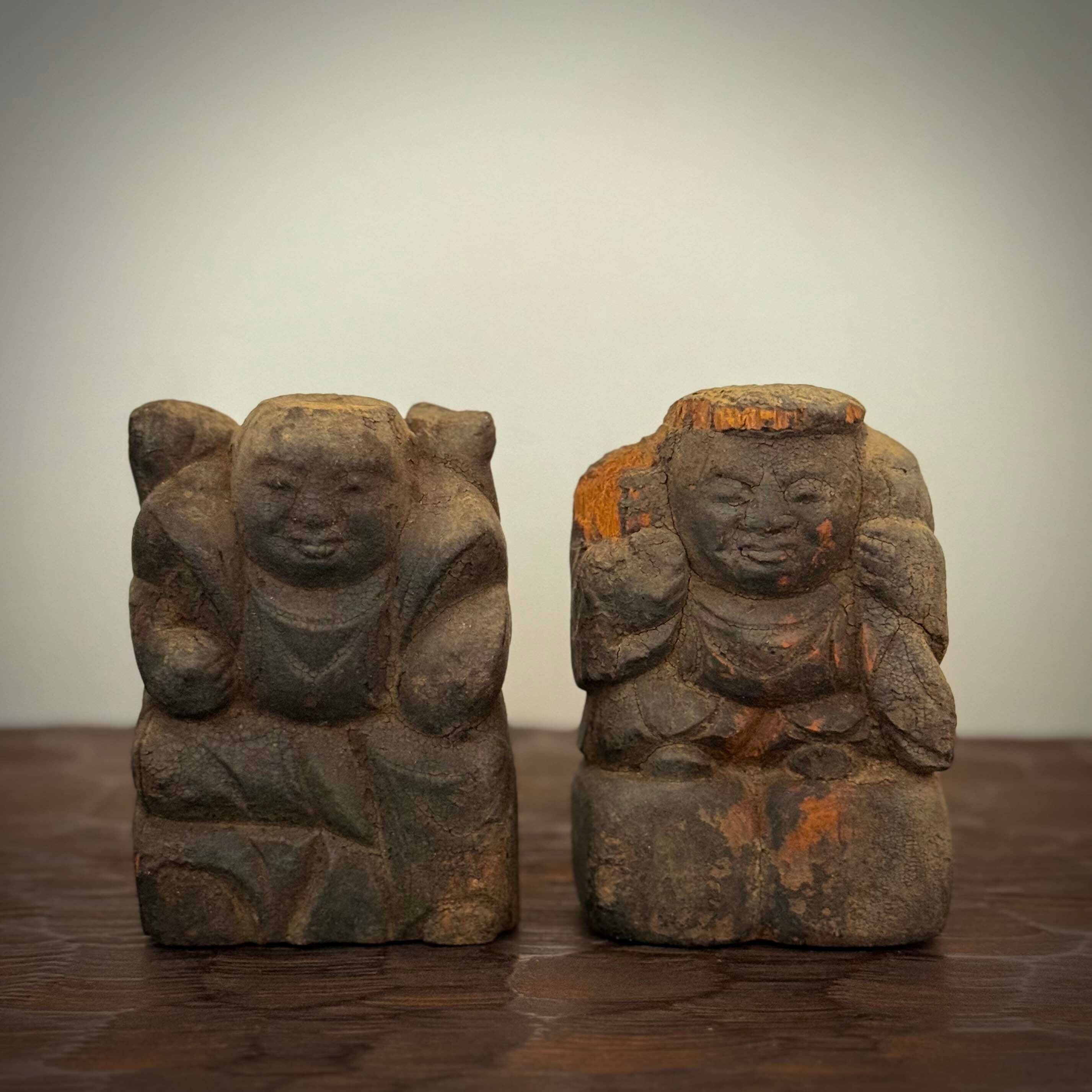 恵比須・大黒セット(木彫8cm)