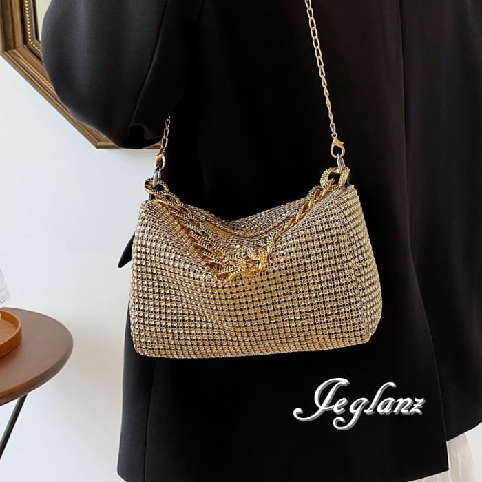 4色 スクエア ハンド バック 2way チェーン ストラップ 光沢感(MA192)ξ