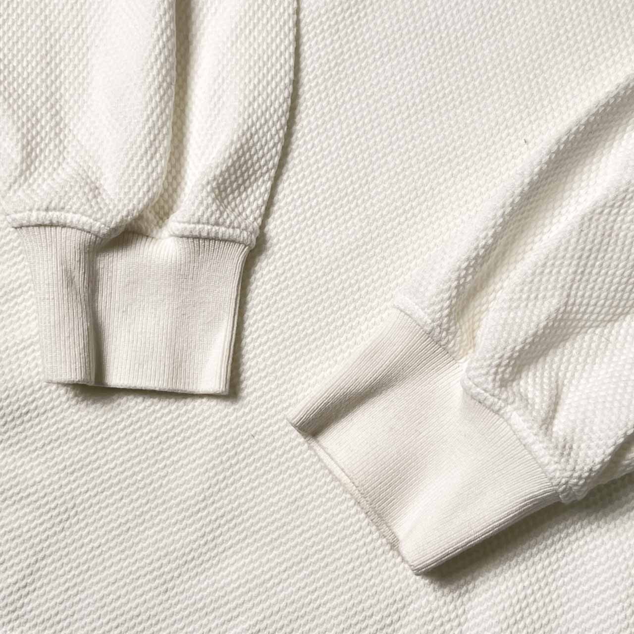 GREENCLUBS グリーンクラブ スヌーピー&チャーリーブラウン刺繍 長袖ポロシャツ 5/ホワイト/ワッフル地