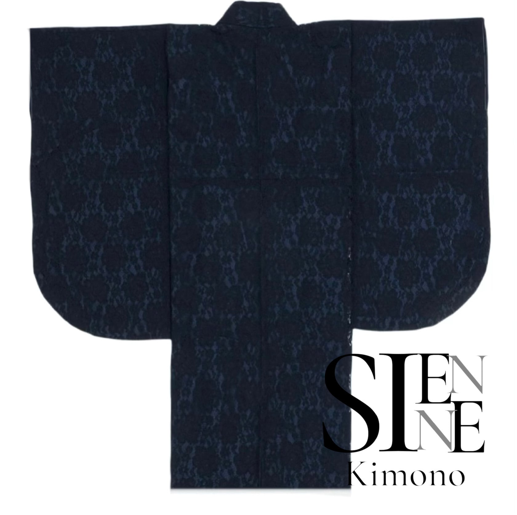 二尺袖着物単品 卒業式 袴 レース ネイビー 卒業式 袴用 二尺袖 単品 レース 二尺袖 ネイビー 紺 | Kimono Sienne