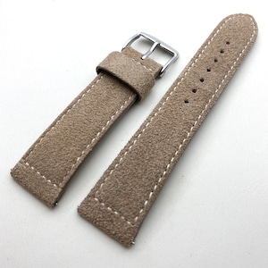 【FIF belt】 ベロア(牛革) ストラップ ベージュ 20mm 腕時計ベルト