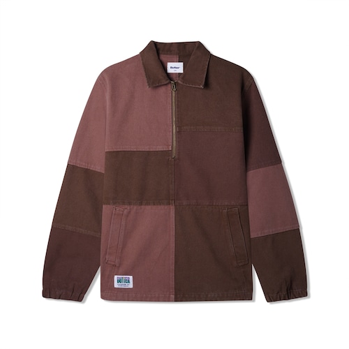 BUTTERGOODS｜Washed Canvas Patchwork Jacket -Burgandy-