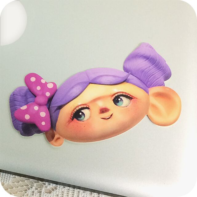 HUGちゃん ステッカー | サイコロと鍵〜chiaki☆kohara