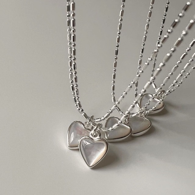 silver925 luster heart necklace