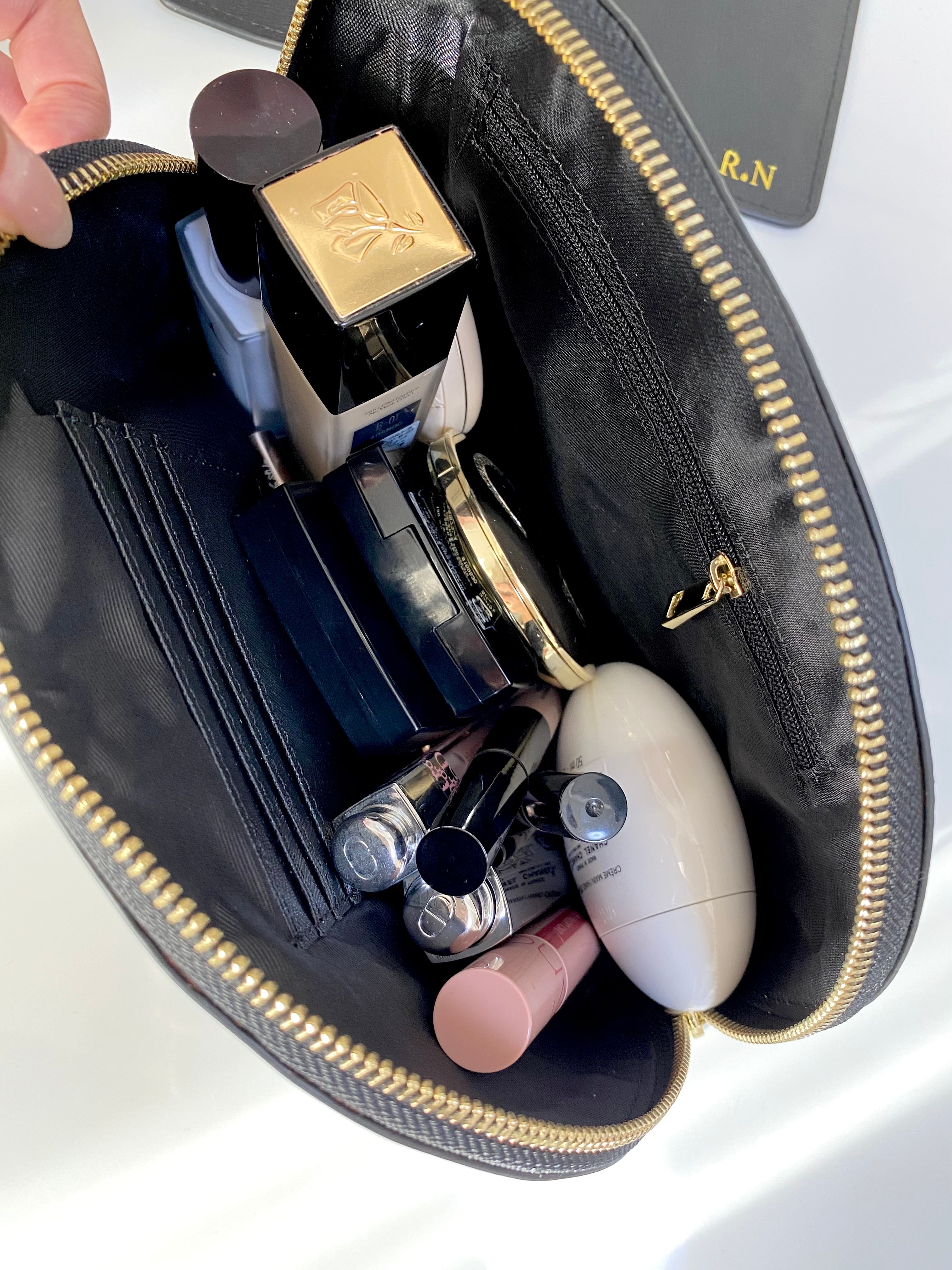 名前入れ可】全2色 本革刻印ポーチ | ROSE AURA