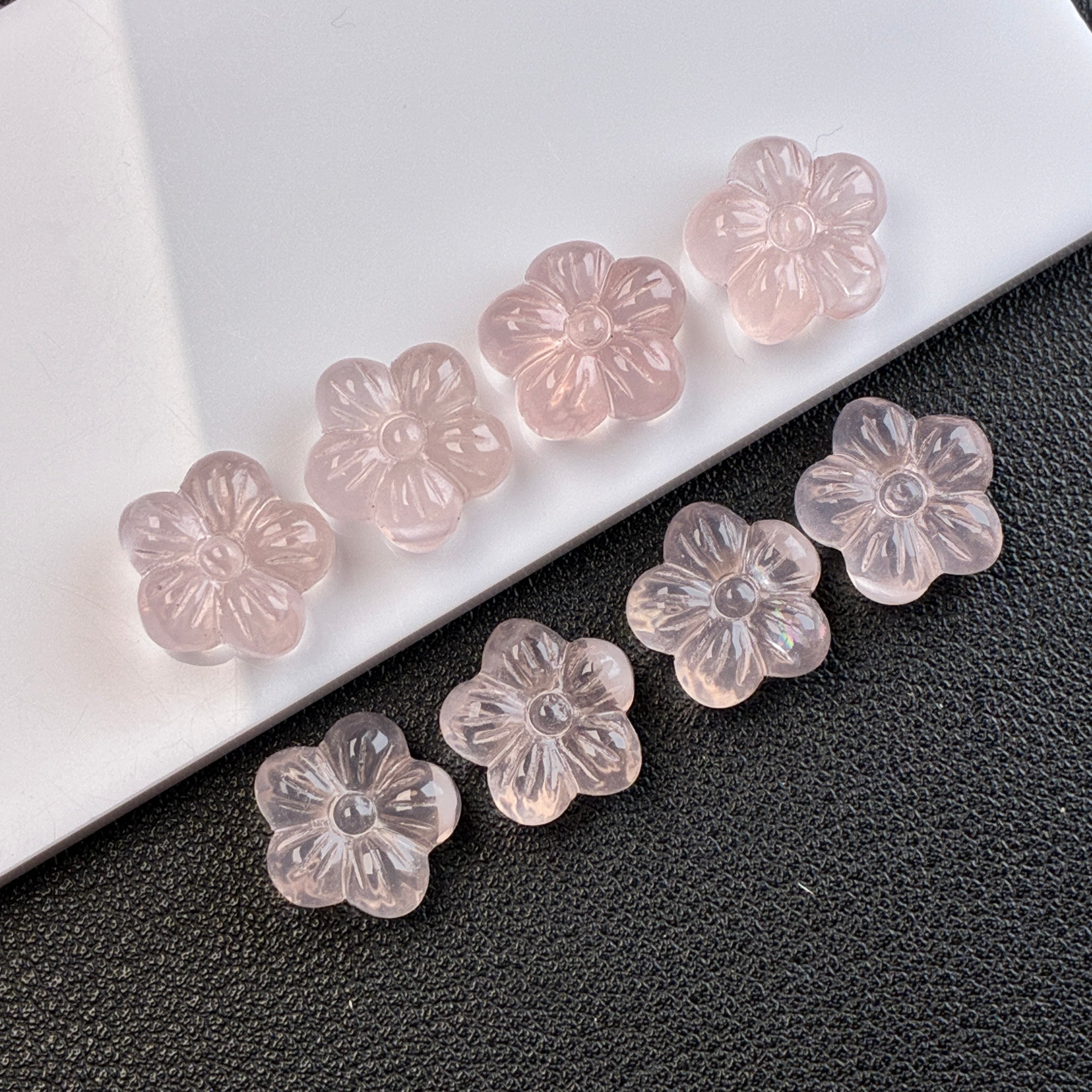 ローズクォーツ　桜  8粒 1セット｜L0005