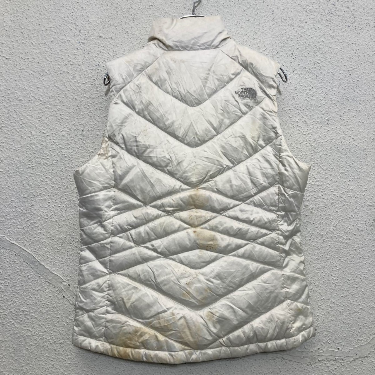 THE NORTH FACE ダウン ベスト レディース L ホワイト ライトグレー 