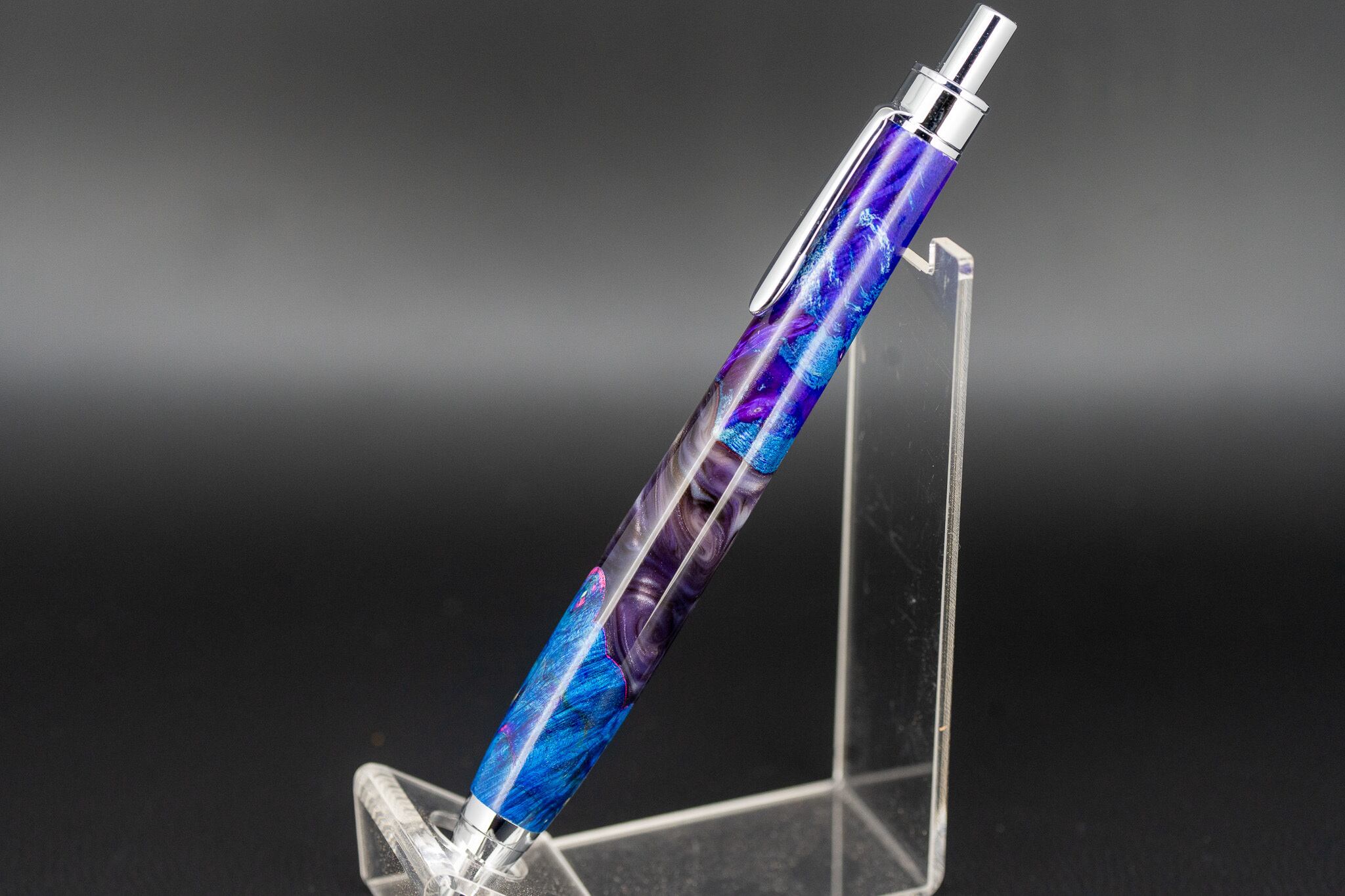 創造性と透明美】 レジン×ウッド silver MP | 木軸ペン工房 金杢犀